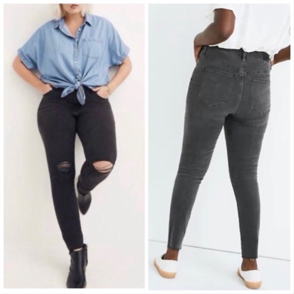 NWT Madewell Curvy High-Rise Skinny Jeans in Black Sea Sz 37